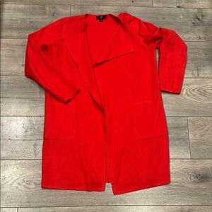 J. Crew Red Long Duster Cardigan Sweater